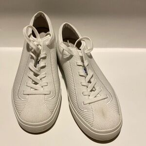 Rothy’s The Lace Up Sneaker Women's Size US 7 White Knit Fabric Casual Shoes